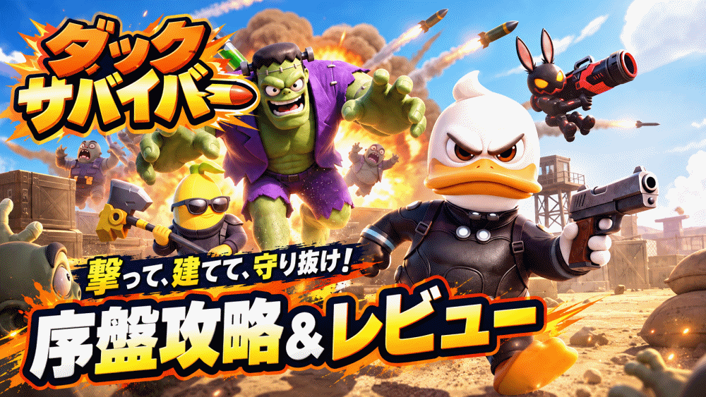 【ダックサバイバー(だくさば)】序盤攻略＆レビュー！アヒル兵士と拠点建設でゾンビの大群を迎撃！